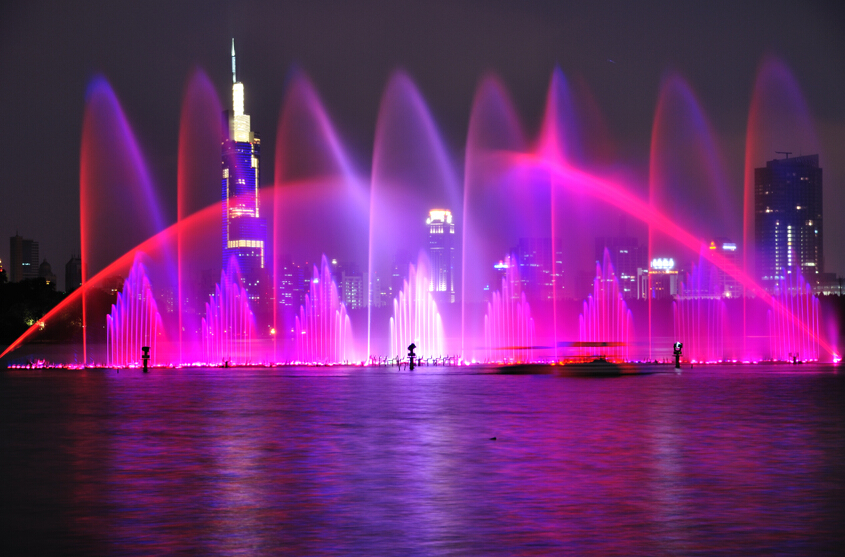 3D Digital Swing Colorful Music Floating Fountain