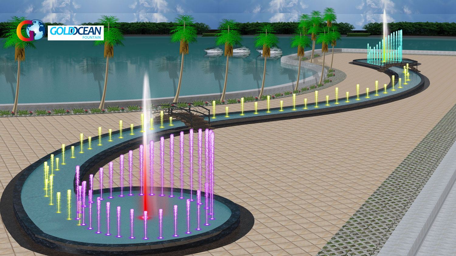 80*2m Running and Dancing Water Fountain