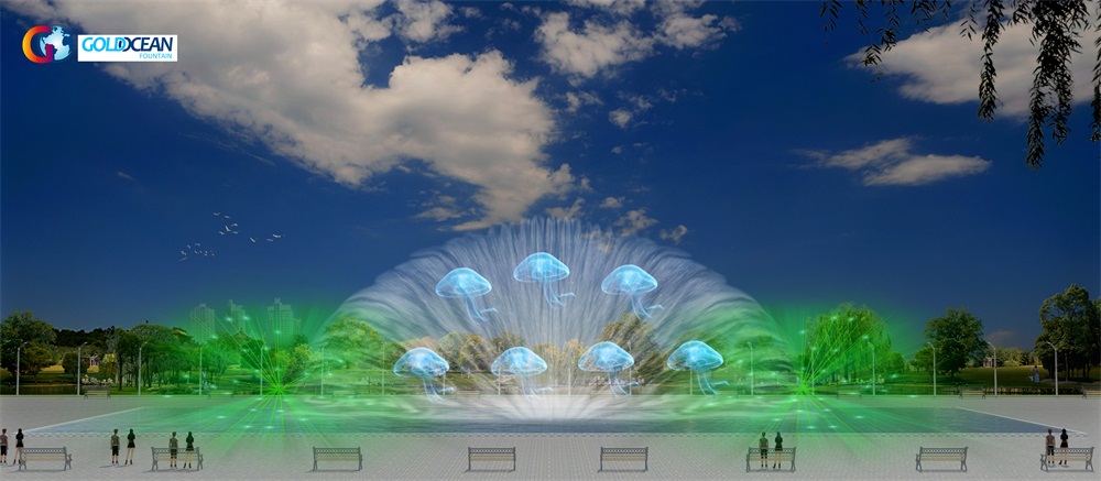 Water Screen Fountains Laser Water Screen Movie Show