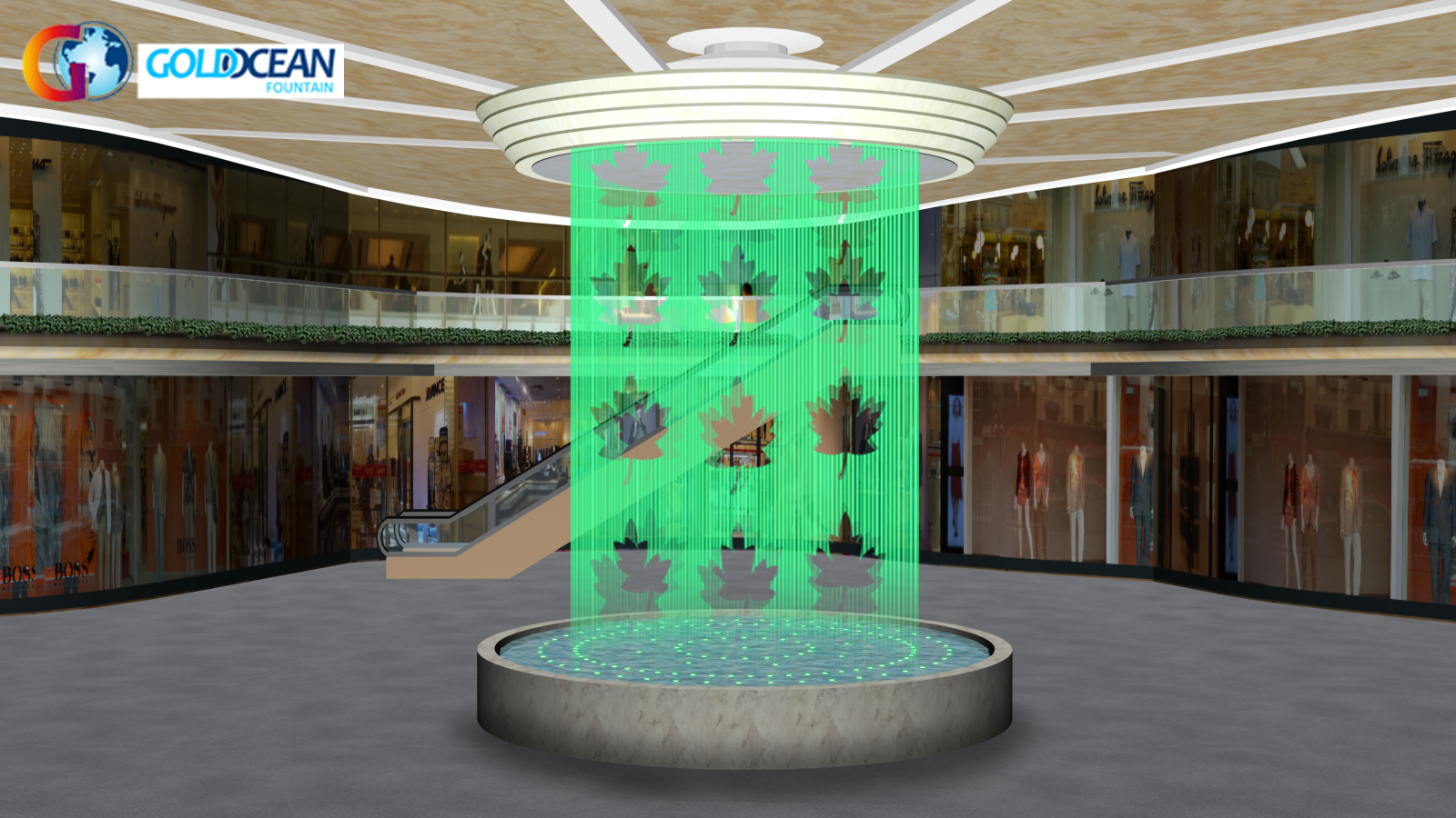 Mall Decoration Customized Graphic Type Digital Water Curtain