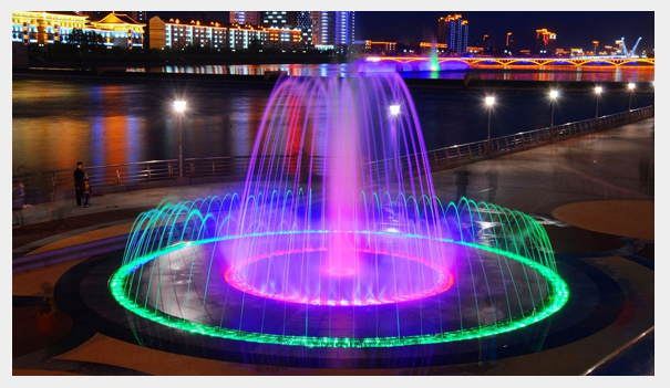 Colorful Outdoor Lighted Dry Floor Fountain 