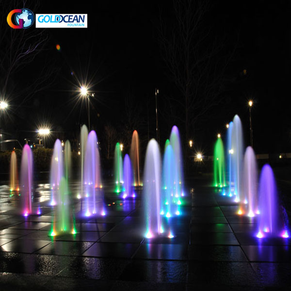 Colorful Lights Rectangular Shape Dry Fountain