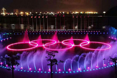 Outdoor Lake Colorful Music Dancing Fountain